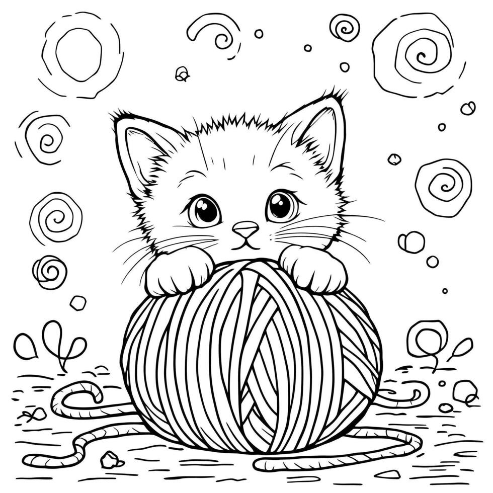 An Adorable Illustration Ready for Coloring and Artistic Fun vector