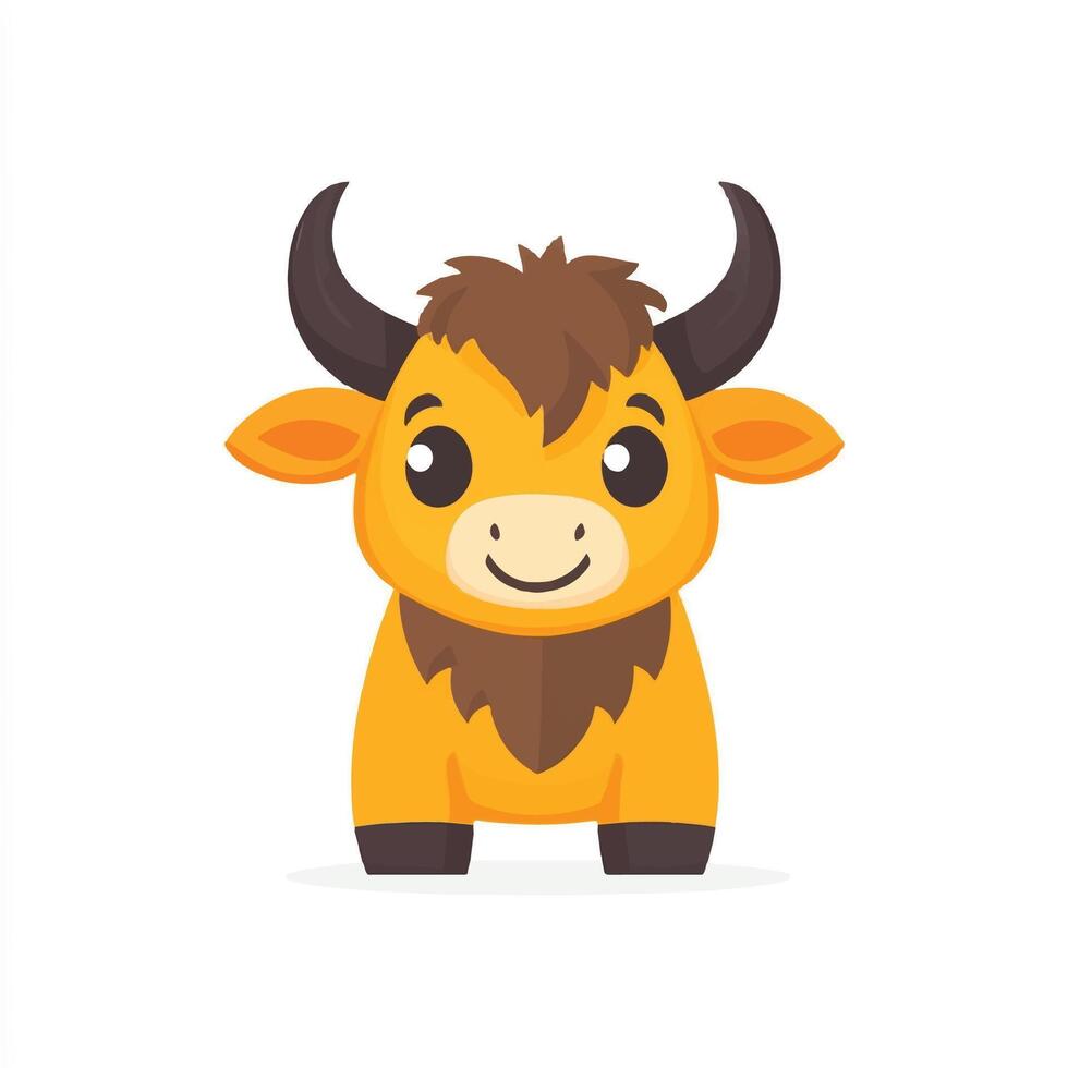 Cute cartoon yak illustration vector