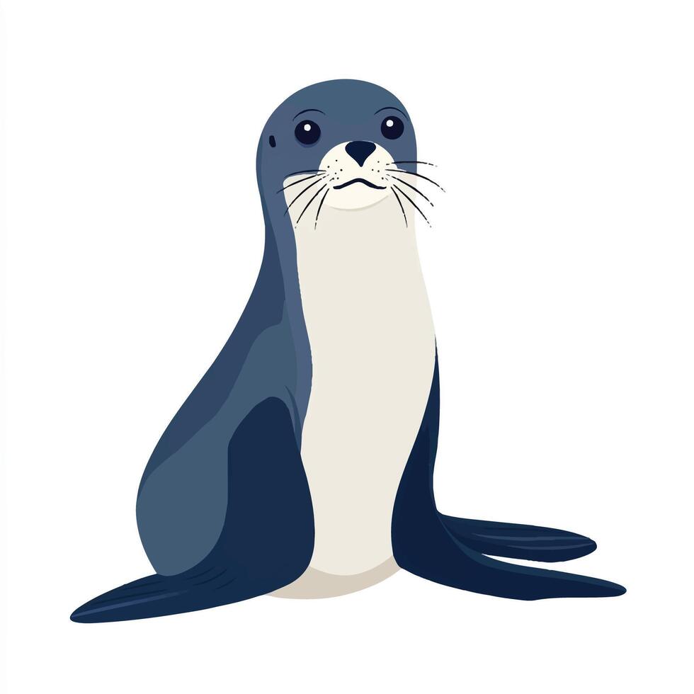 Sea lion sitting on white background illustration vector