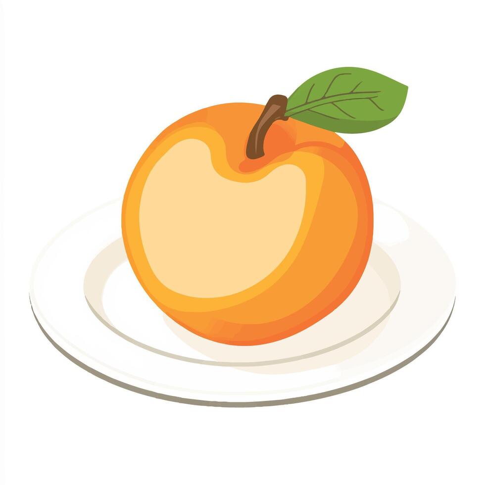 An orange on a plate vector