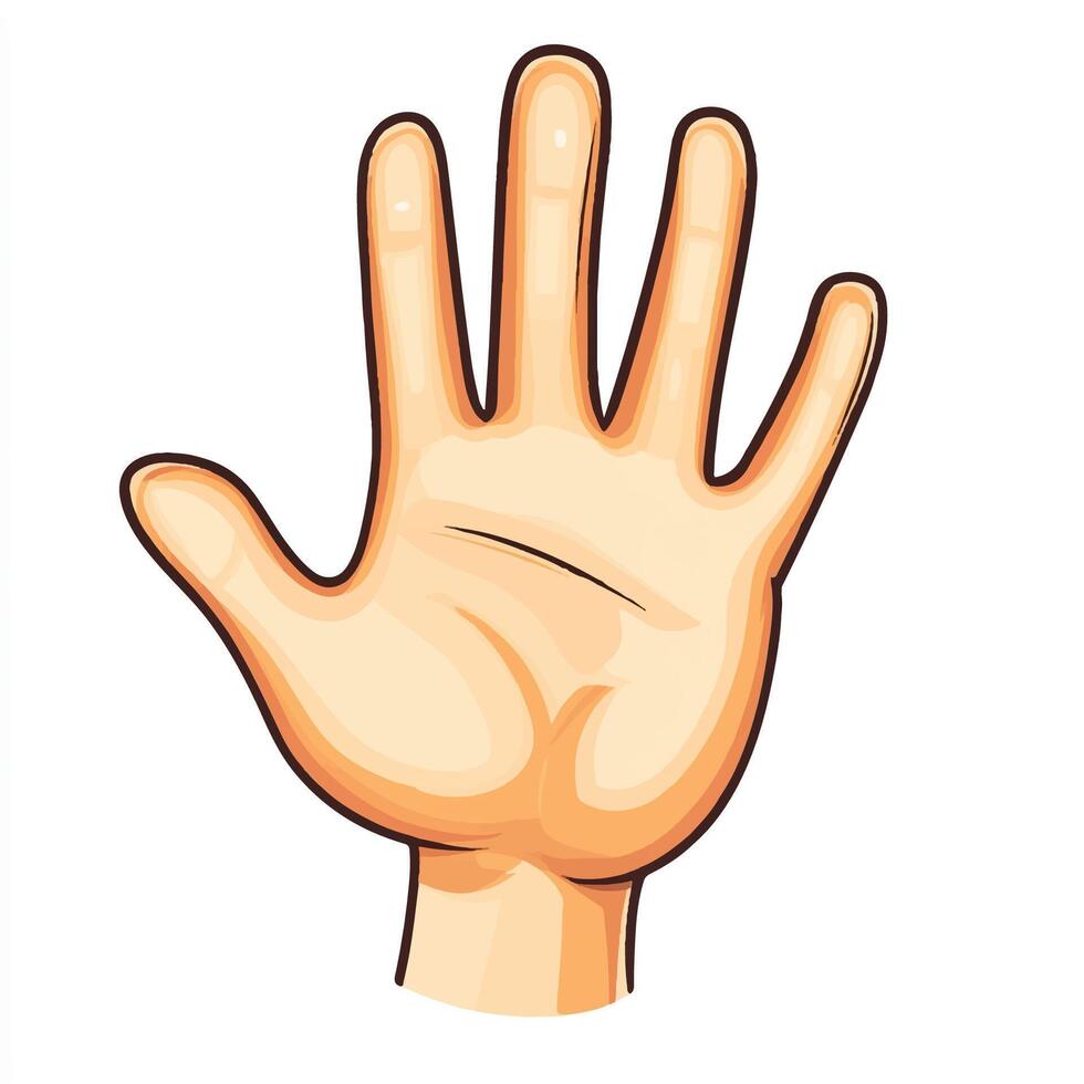A illustration hand with five fingers up vector