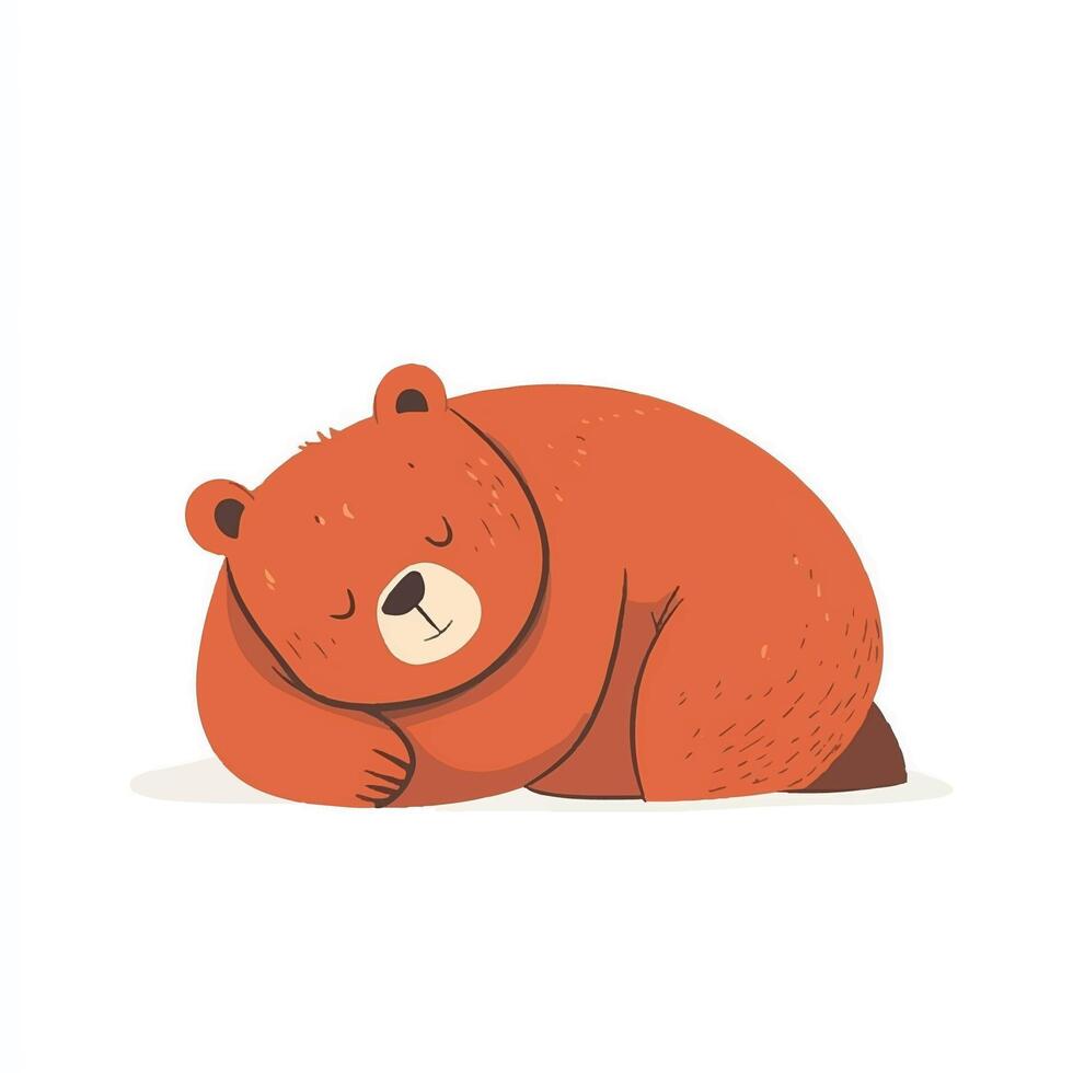 A cartoon bear sleeping on the ground vector