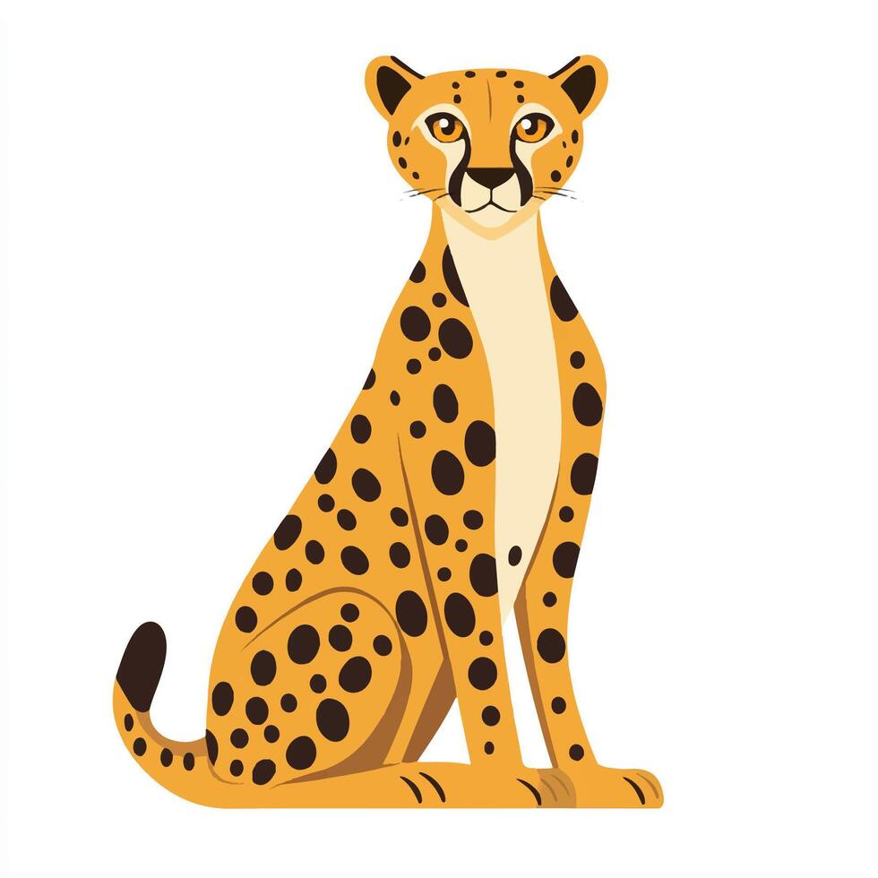 a Cheetah sitting on white background vector