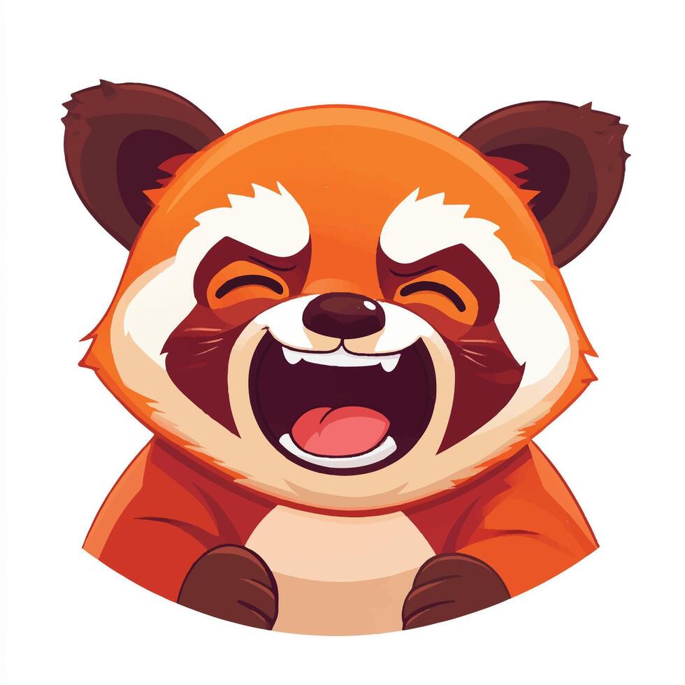 A cartoon red panda is laughing vector