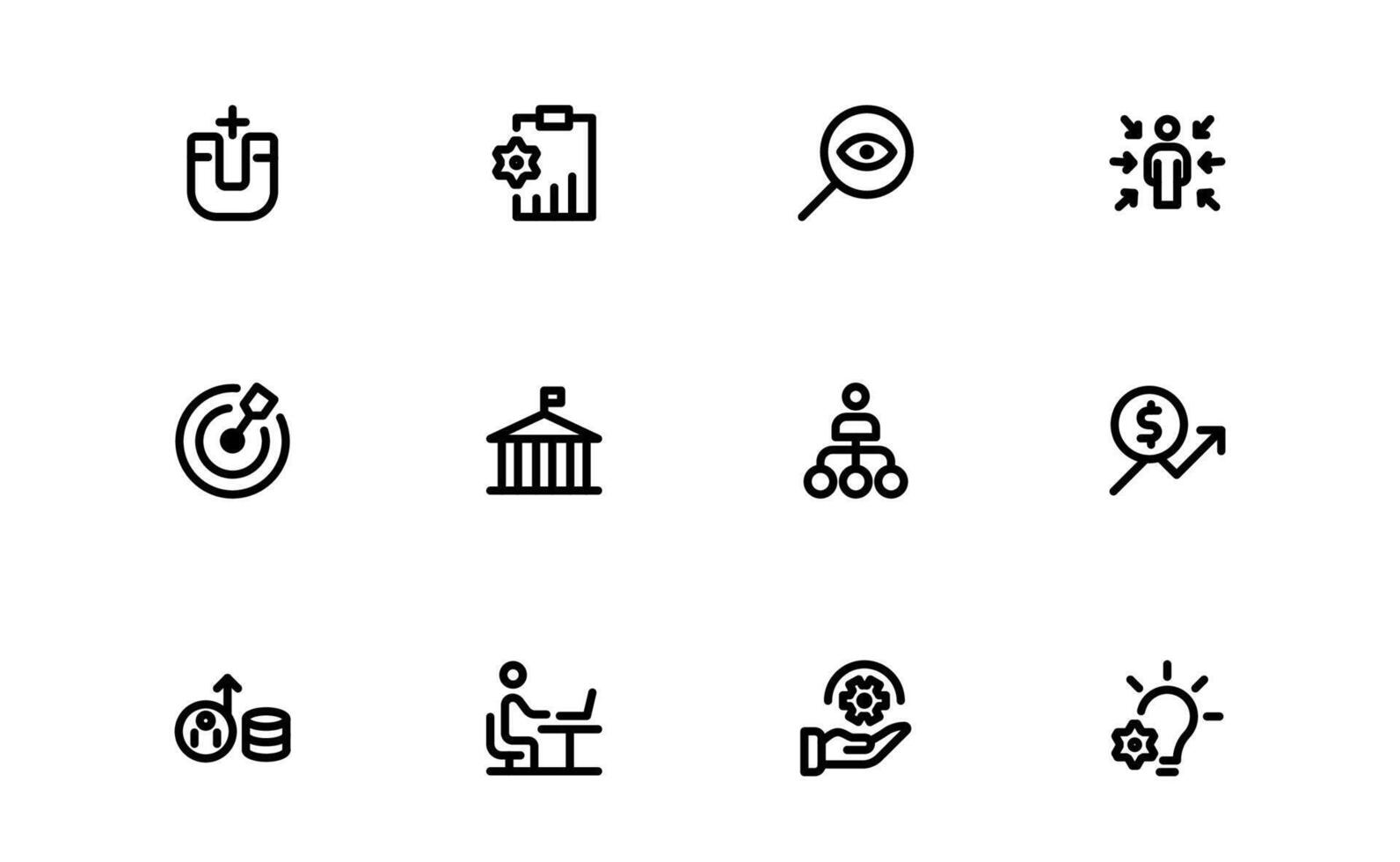 Stakeholder Icon Set. Professional, Editable Illustrations for Business Partnerships, Investors, and Corporate Relationships vector