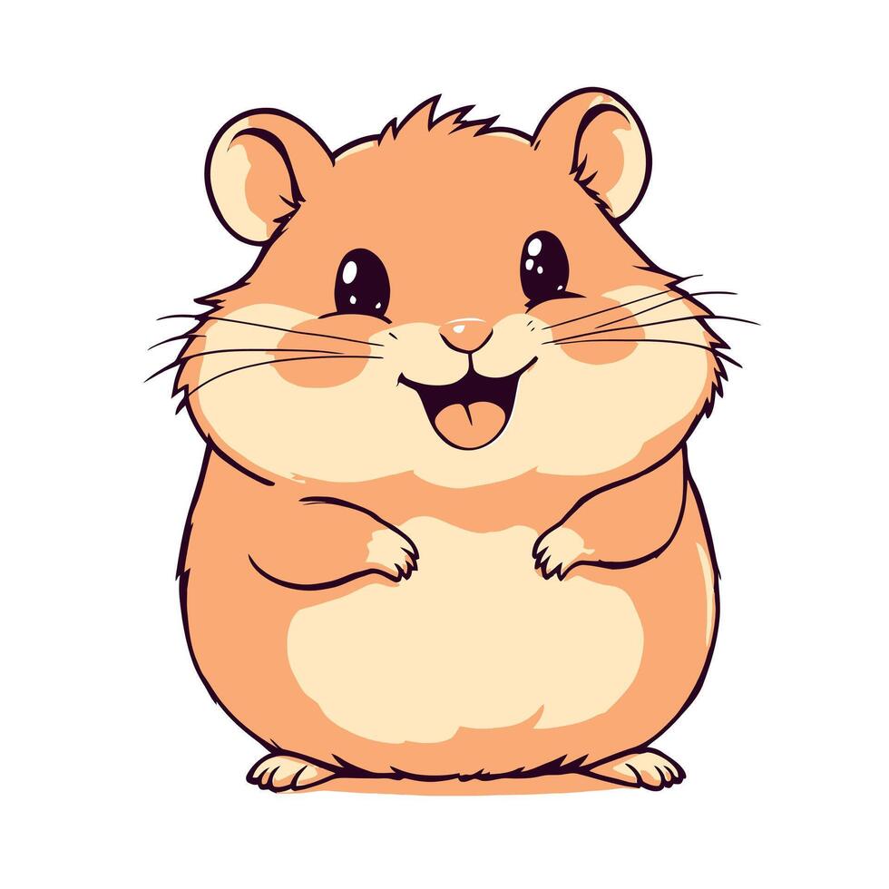 Cute Hamster Illustration Sticker Playful Pet Character for Digital and Print Design vector