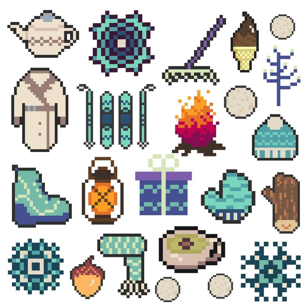 winter pack set vector