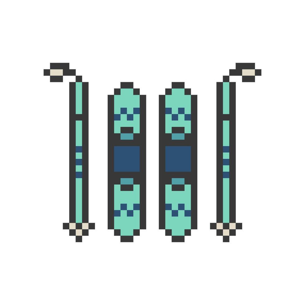 ski pixel art vector