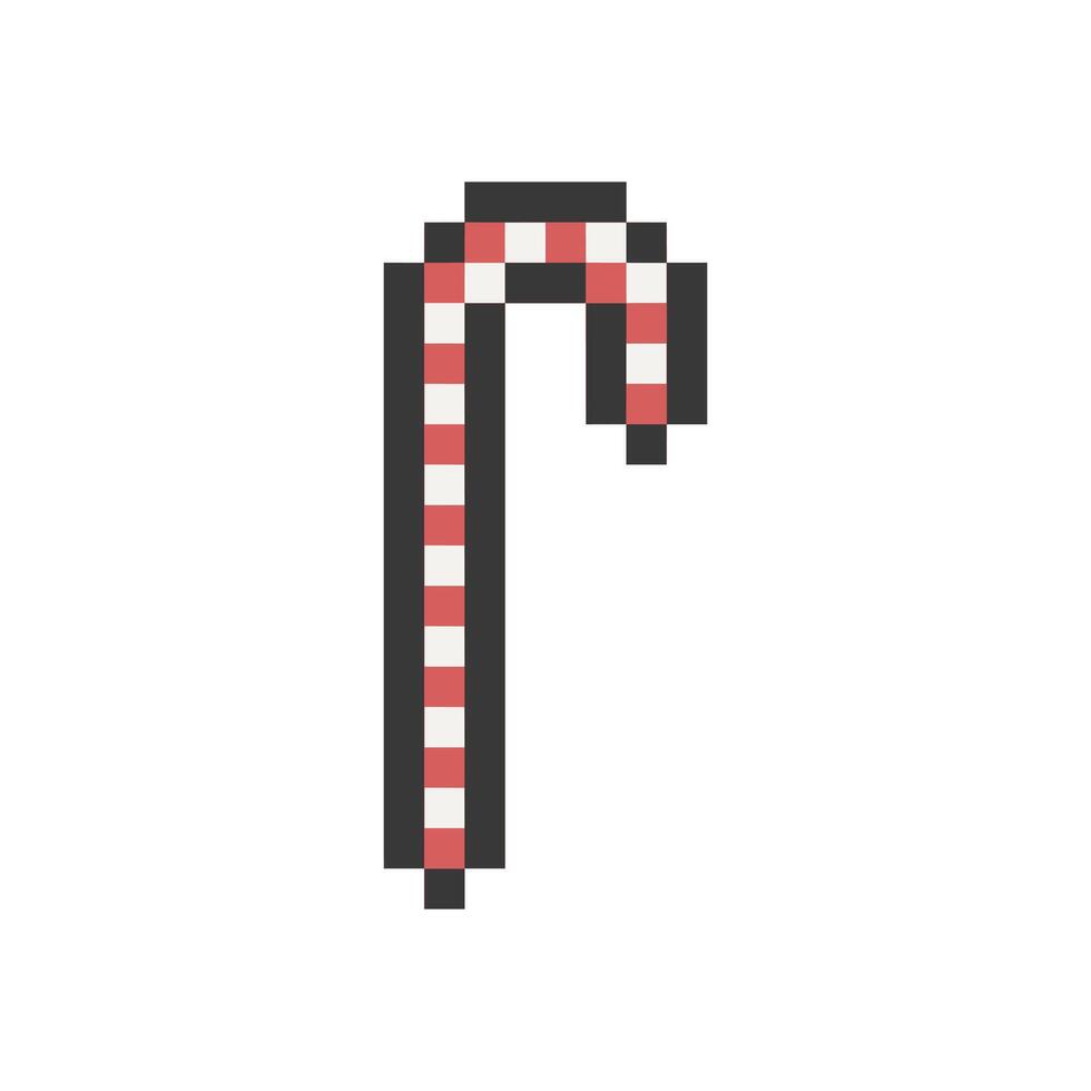 candy cane sweet pixel art vector