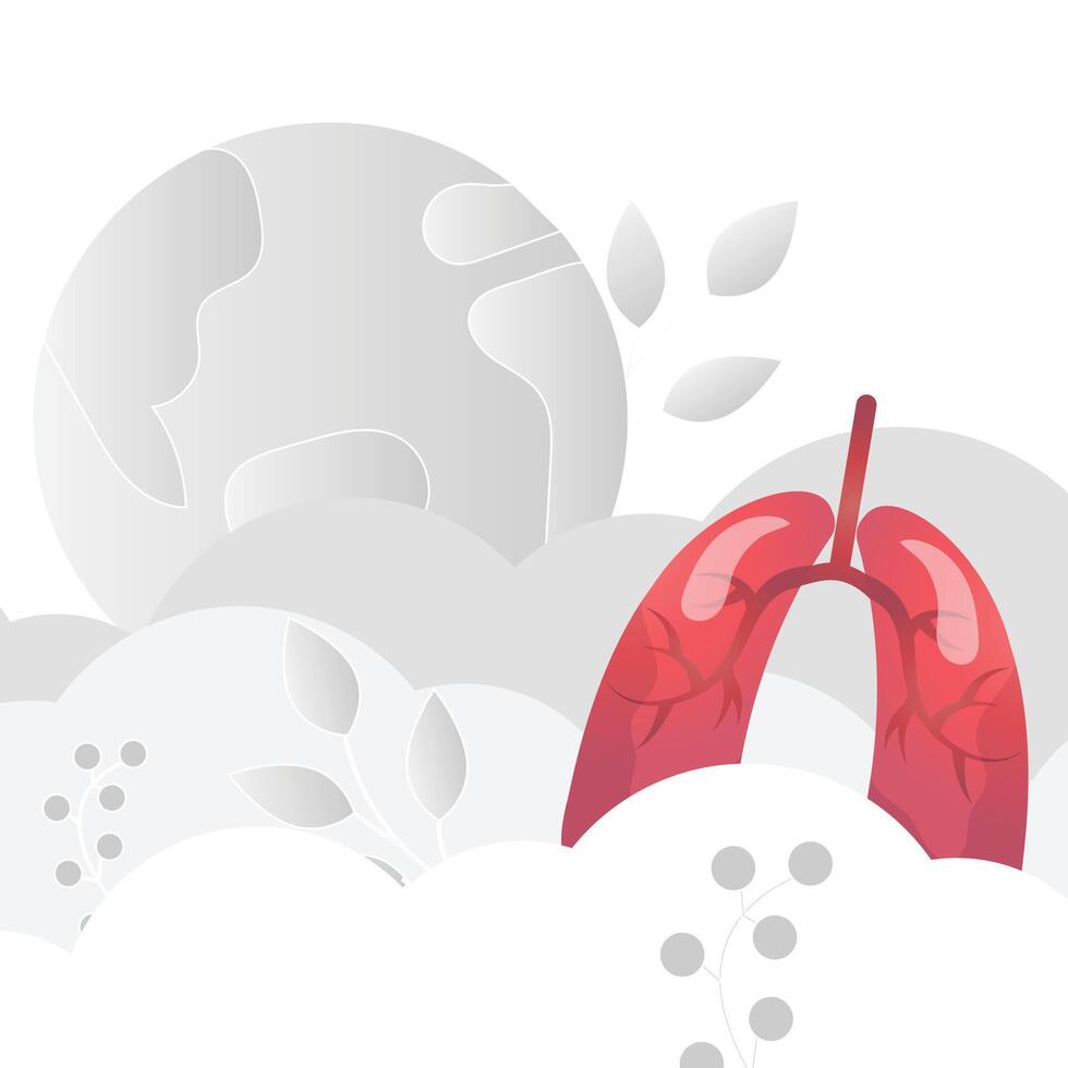 World asthma day paper vector