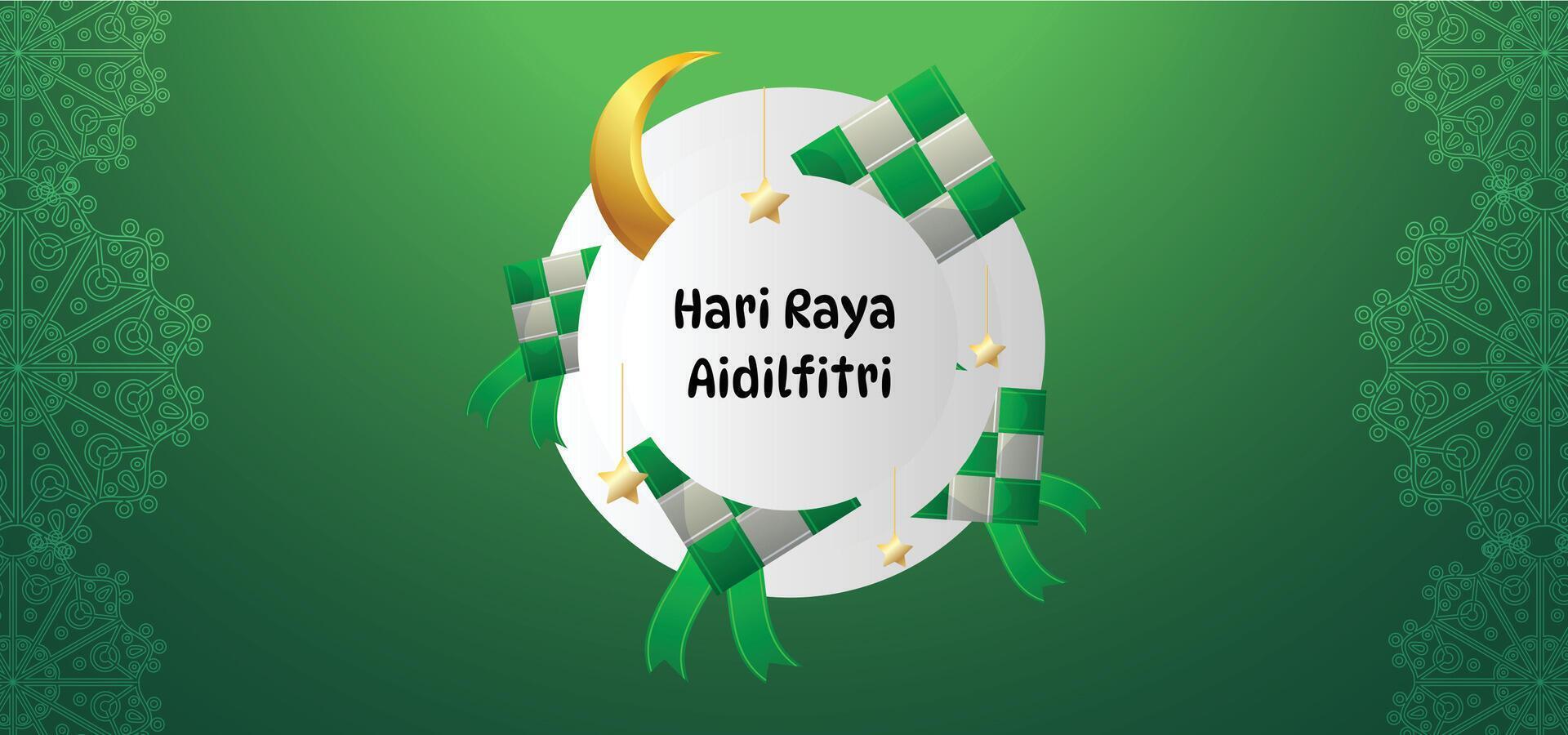 frame hari raya aidilfitri illustration vector