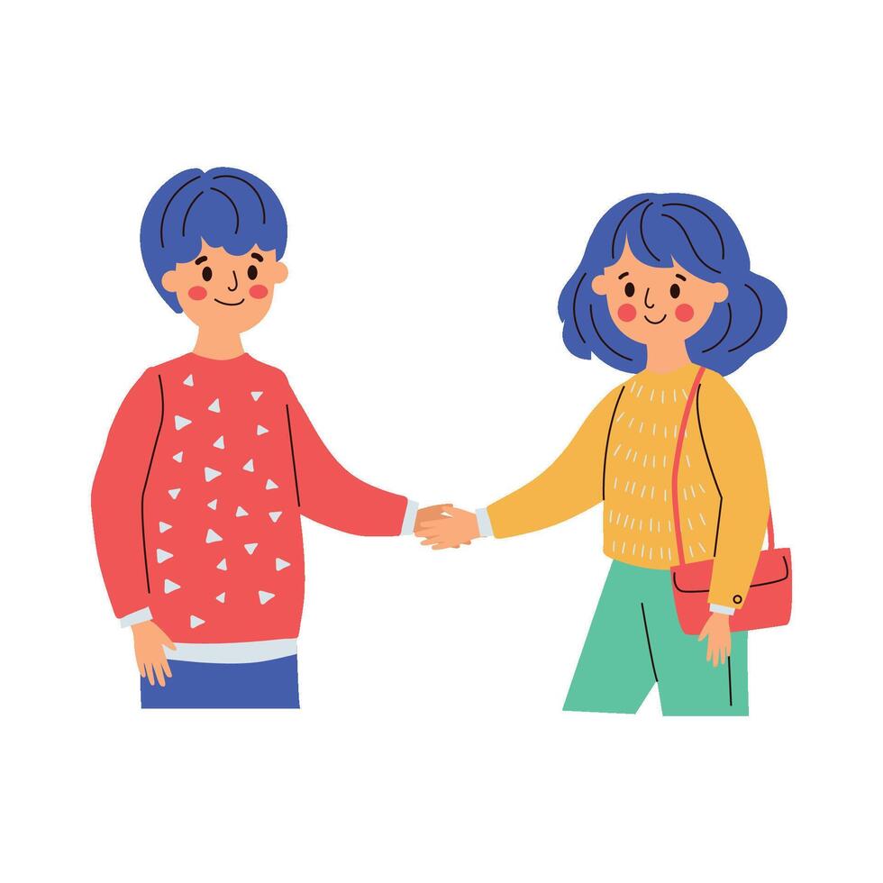 handshake two people illustration vector