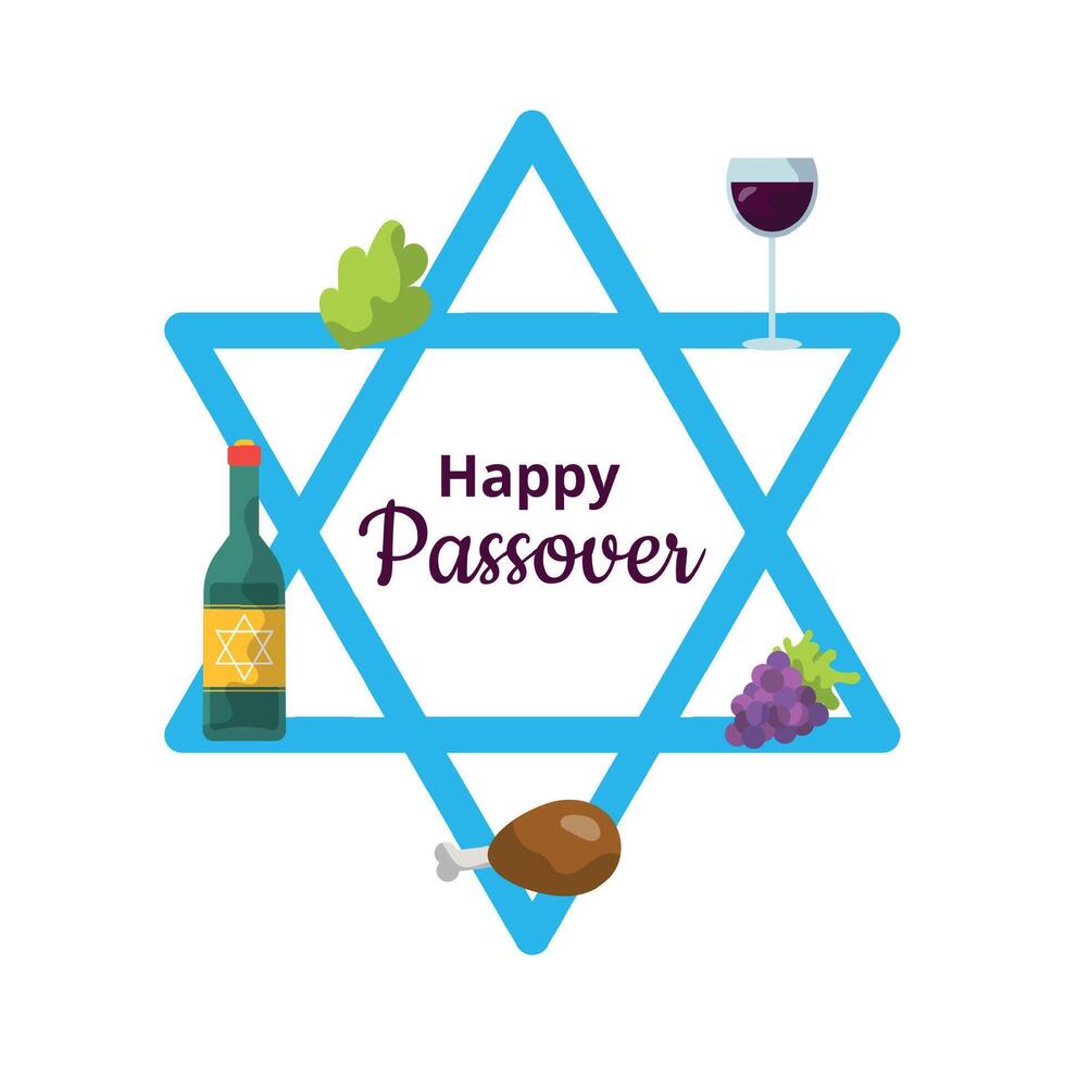 Happy Passover Jewish holiday frame vector
