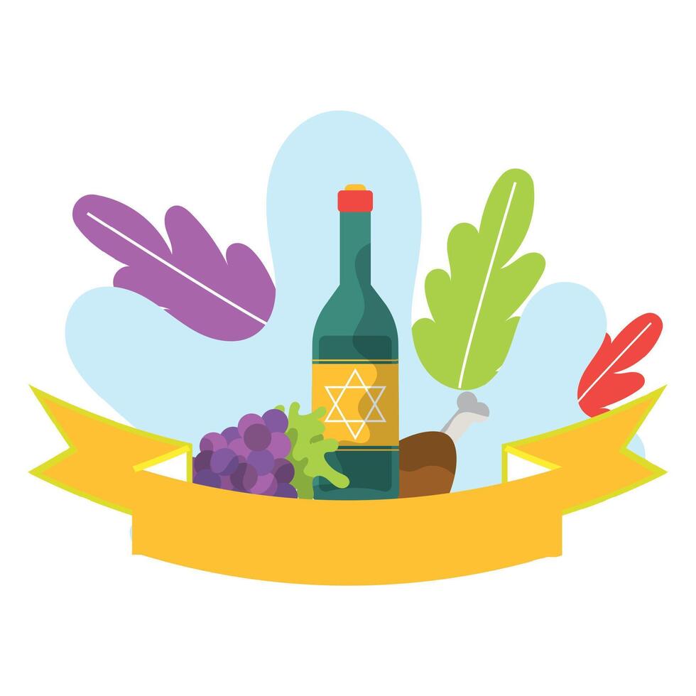 Happy Passover Jewish holiday label vector
