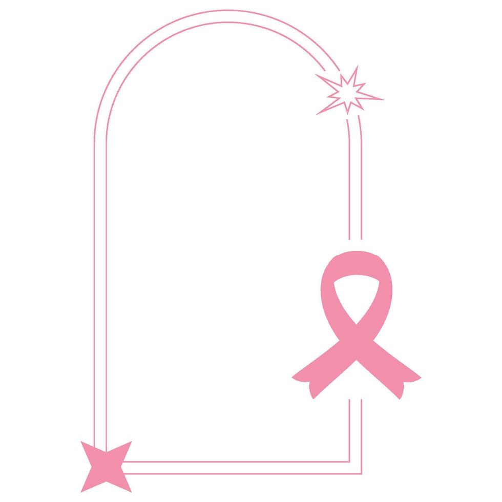 breast cancer pink illustration frame line art vector