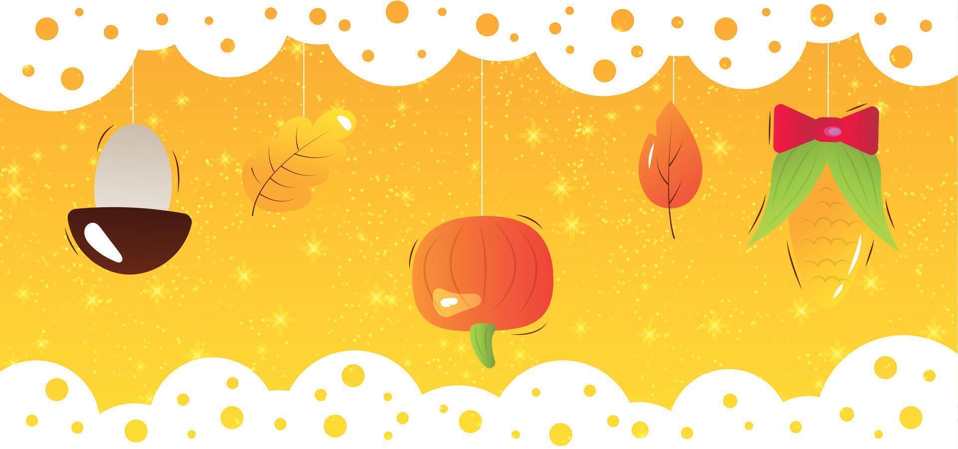 Autumn background with vegetable vector