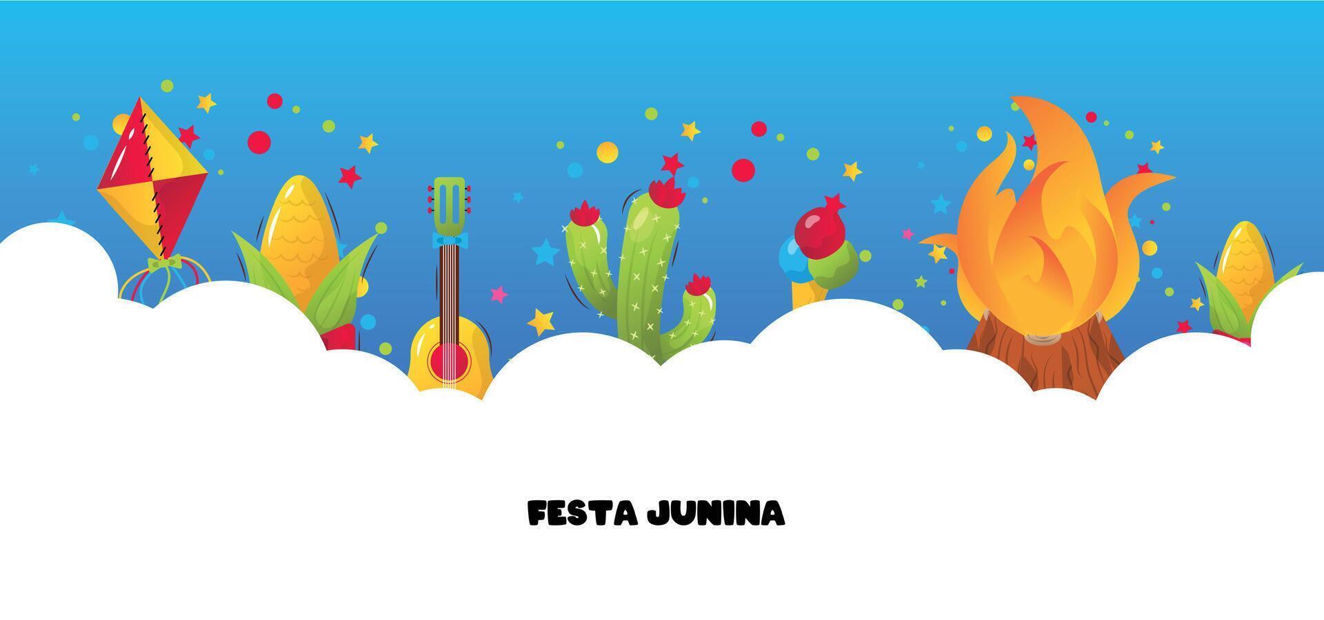 festa junina cartoon illustration vector