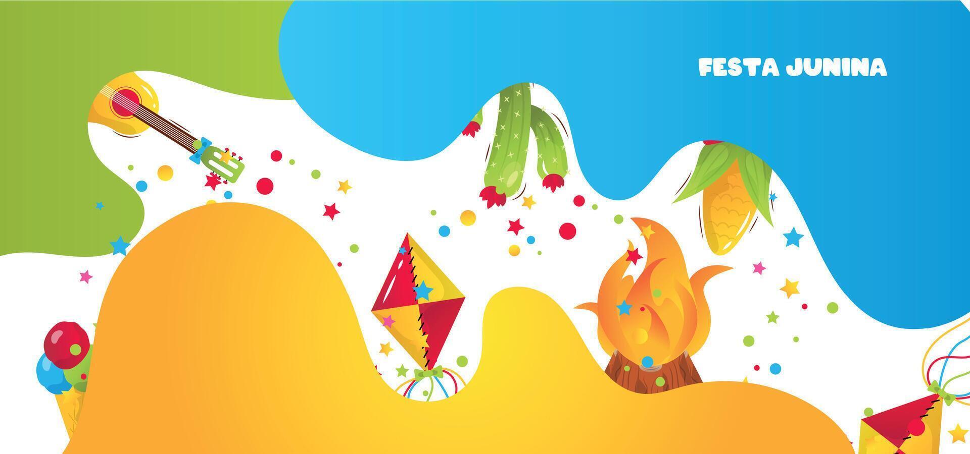 festa junina banner illustration vector