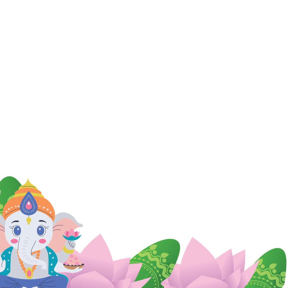 Indian god Ganesh corner vector