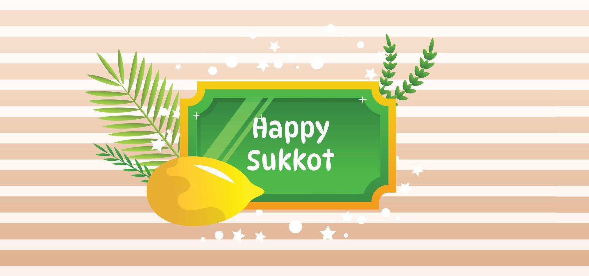 happy sukkot judaism vector