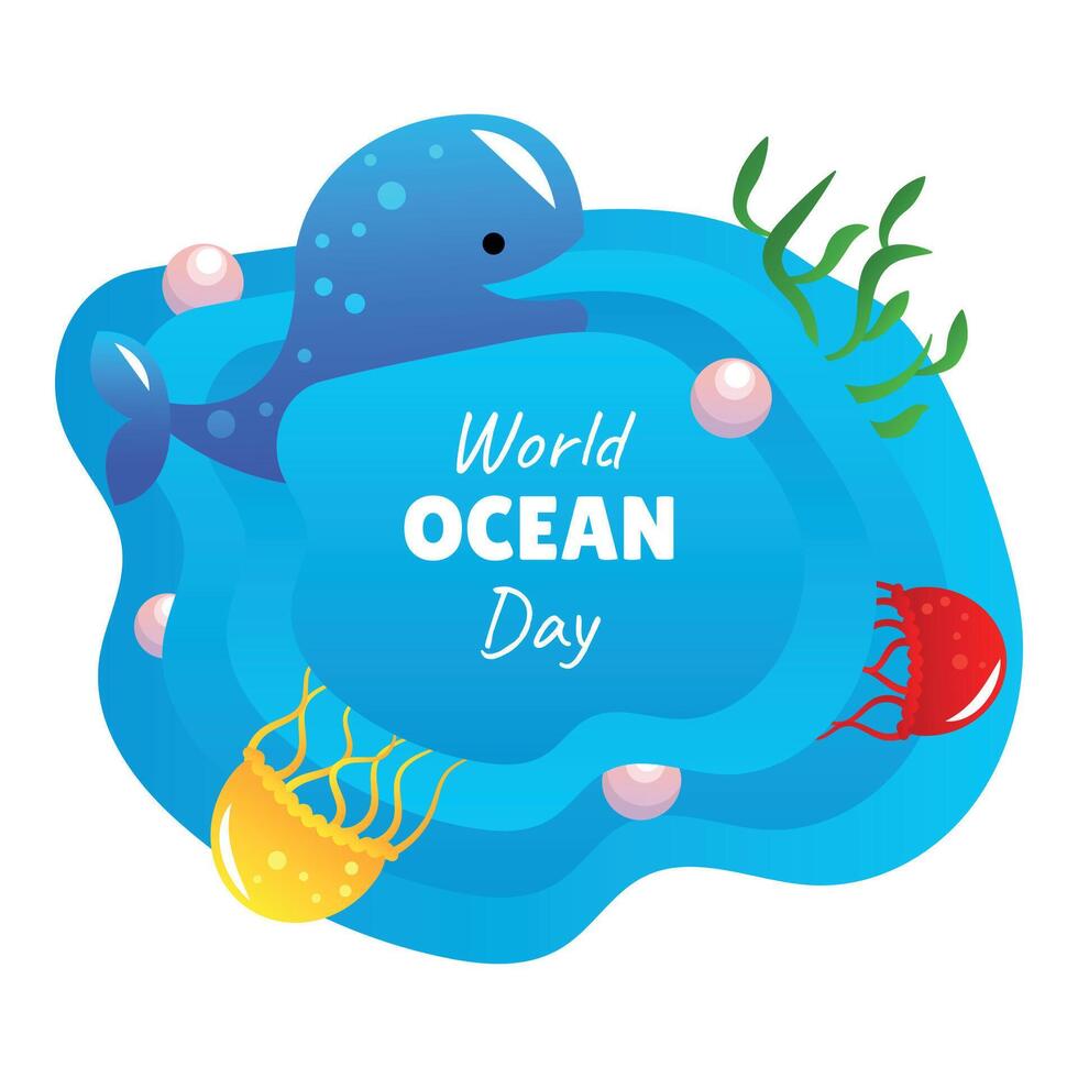 World ocean day vector
