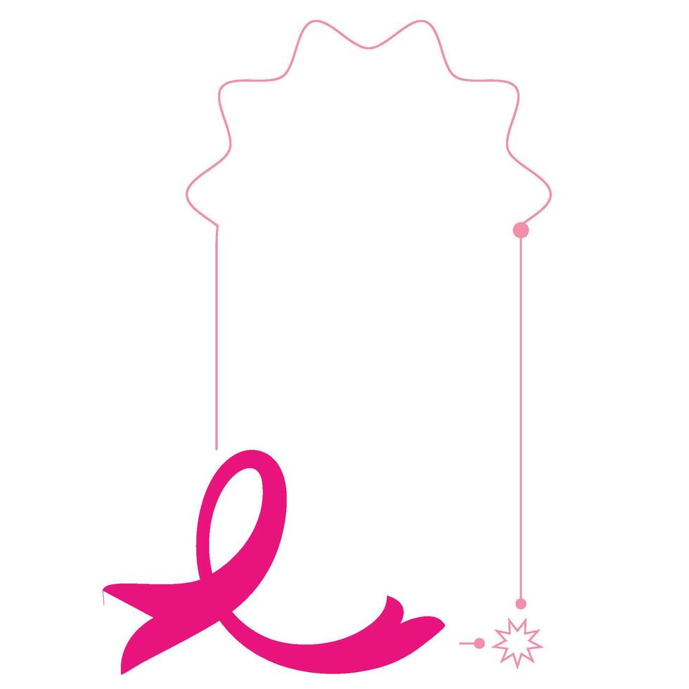 breast cancer pink frame lineal vector