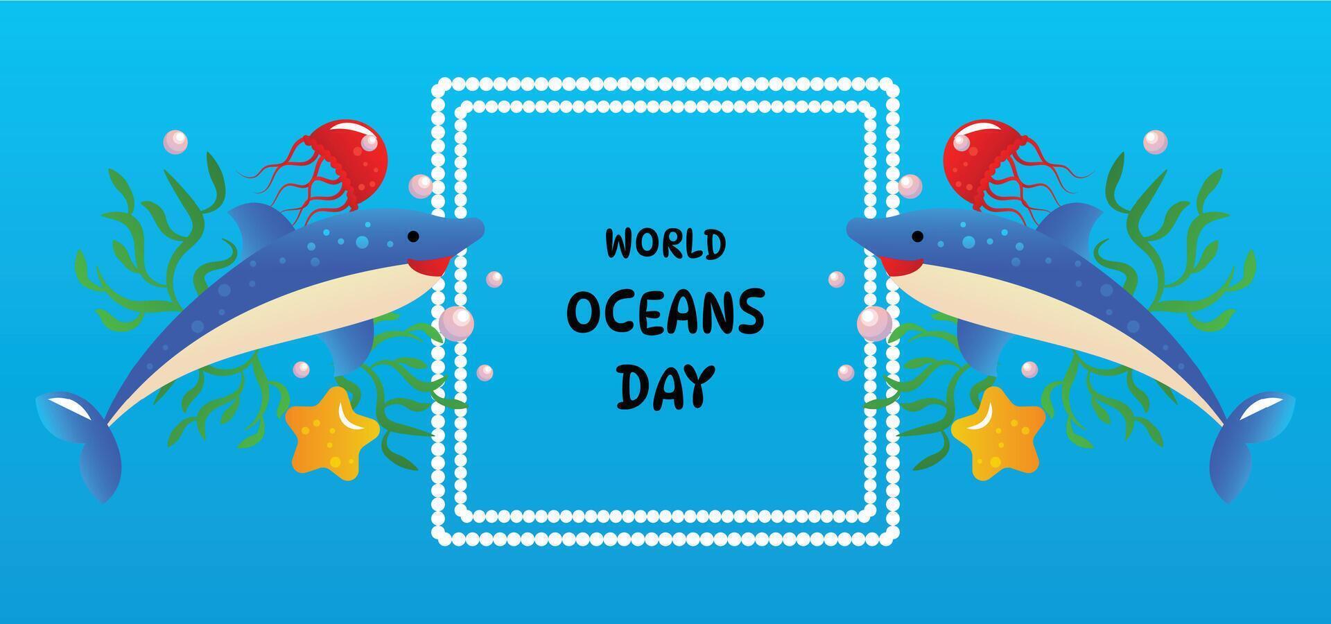 sharks world ocean day vector