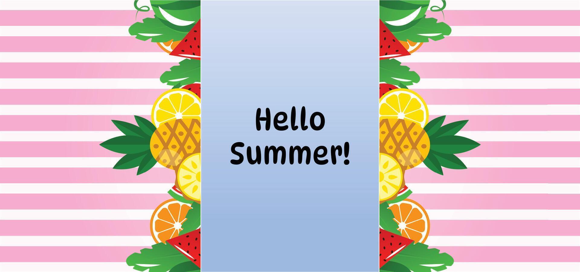 border hello summer backdrop vector