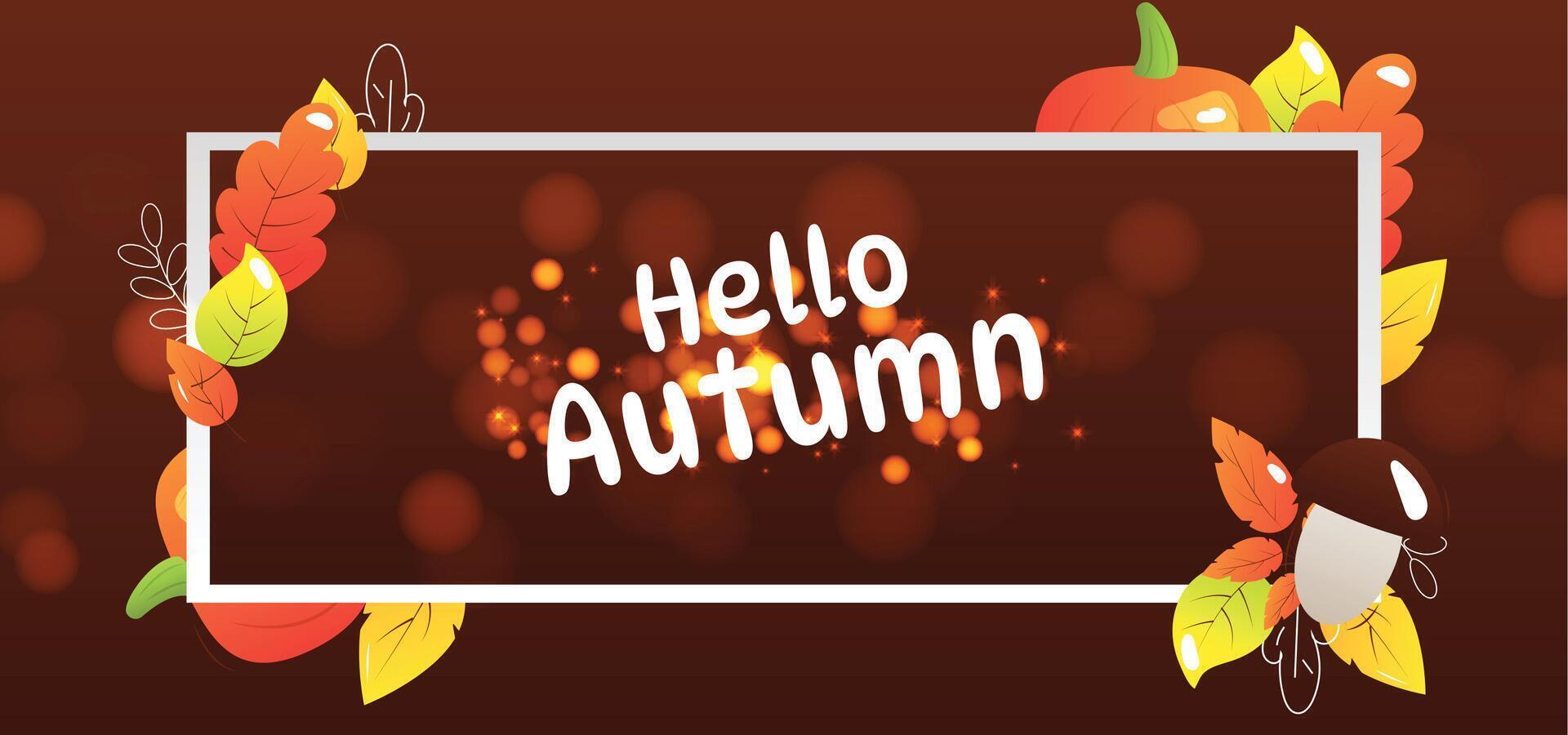 hello Autumn background vector