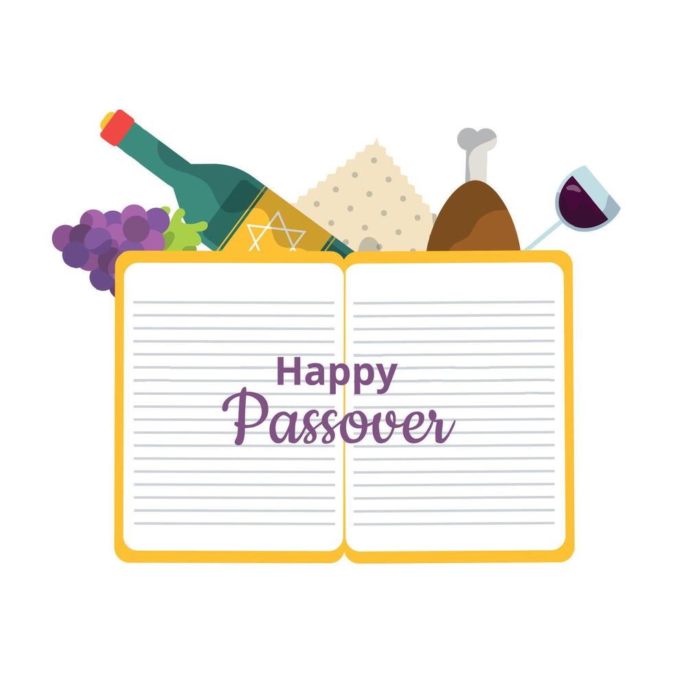 Happy Passover Jewish holiday illustration on the white background vector