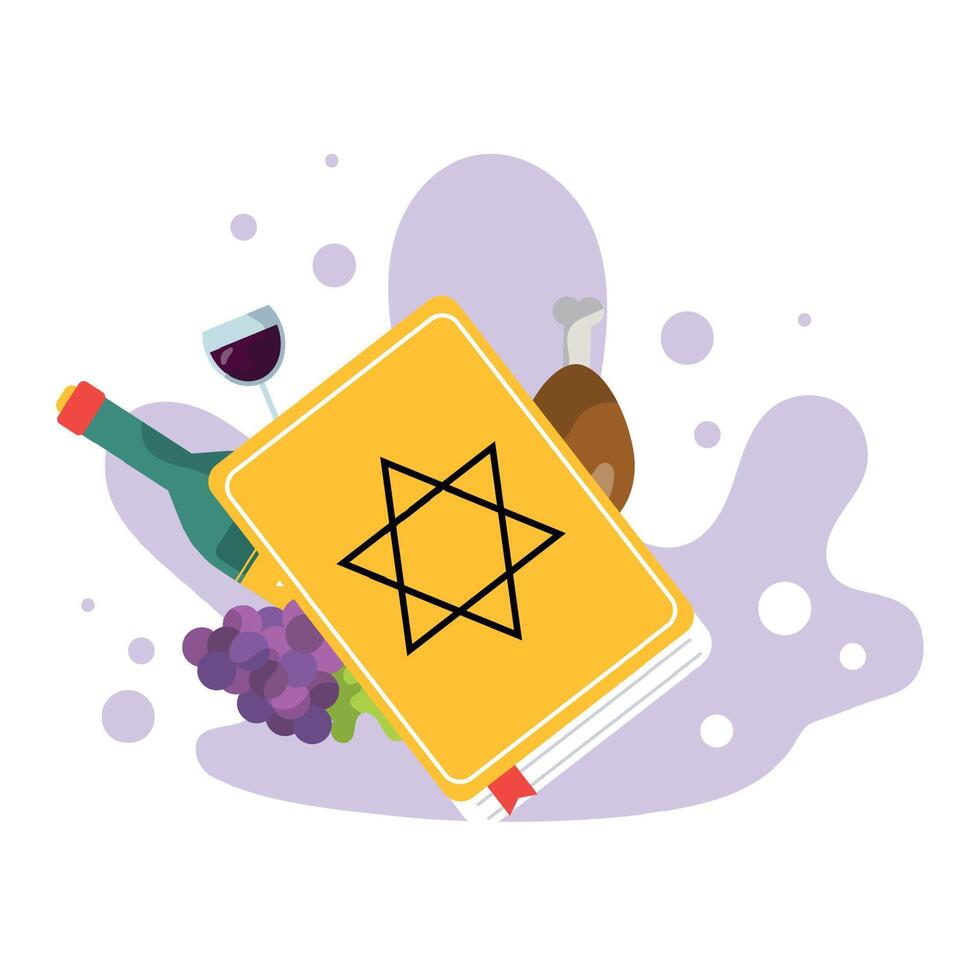 Happy Passover Jewish holiday illustration with book vector