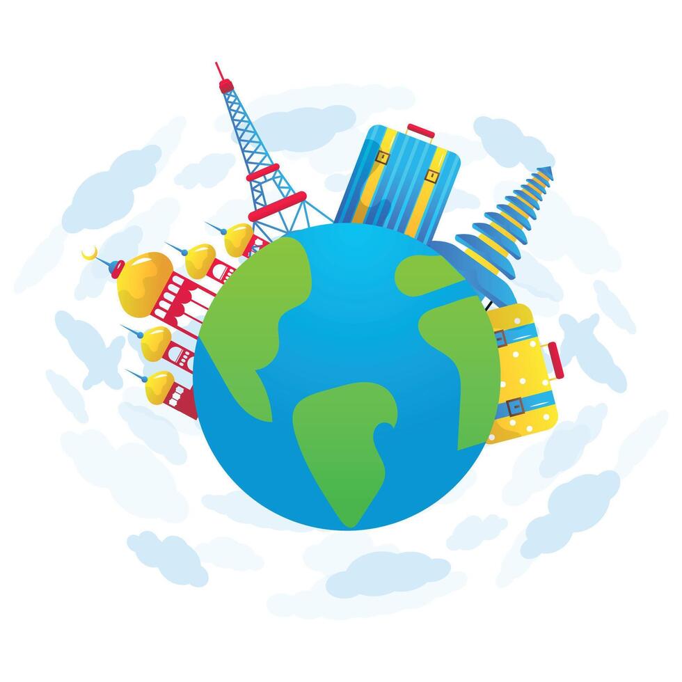 world tourism day illustration vector
