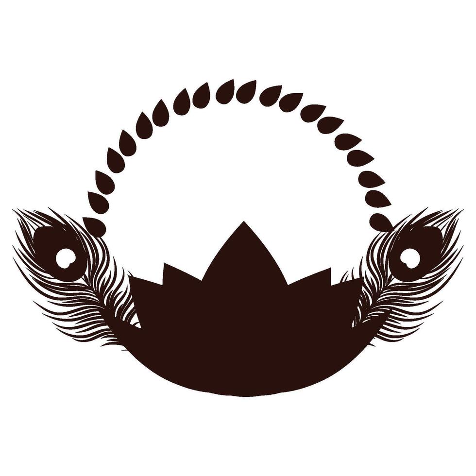 frame with lotus silhouette vector