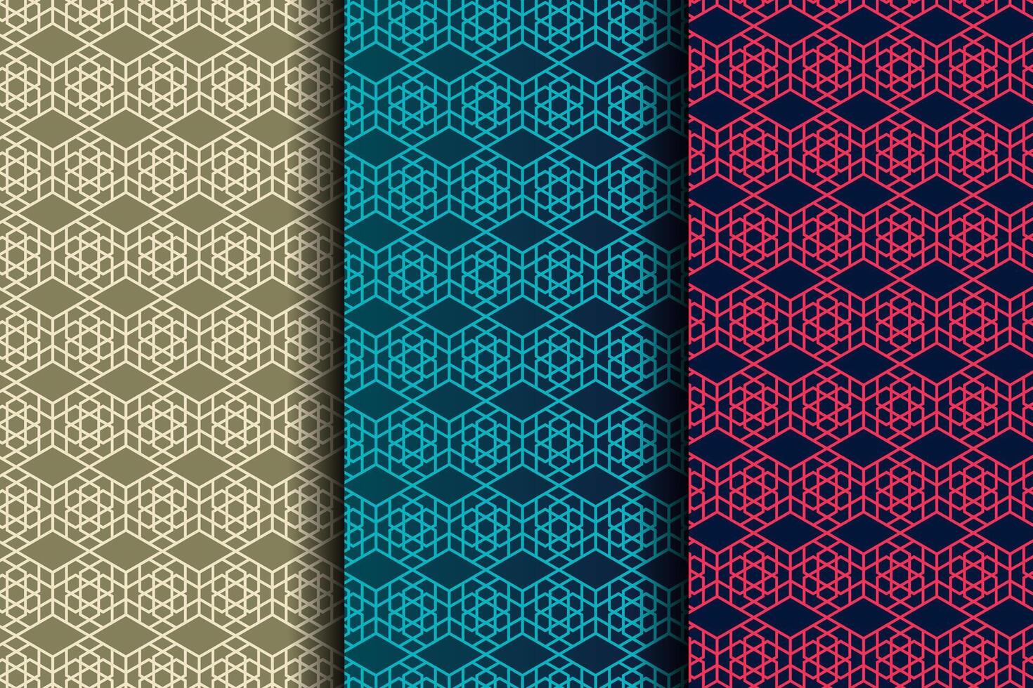 collection diagonal square line pattern design. random tile gold, blue, and pink colors element on brown and blue background. Design print for illustration vector