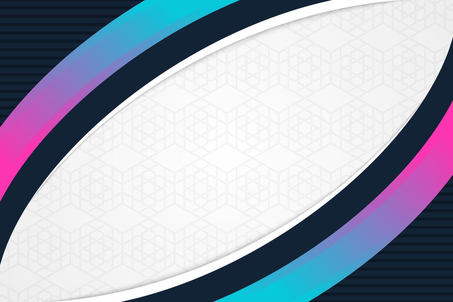 curve geometric elements abstract background with transparent hexagon line pattern. the illustration on horizontal layout. vector