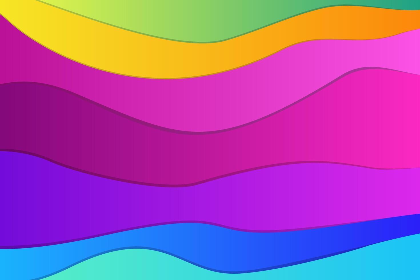 Abstract Colorful gradient waves colors shape Papercut Style Background on horizontal layout design template. vector