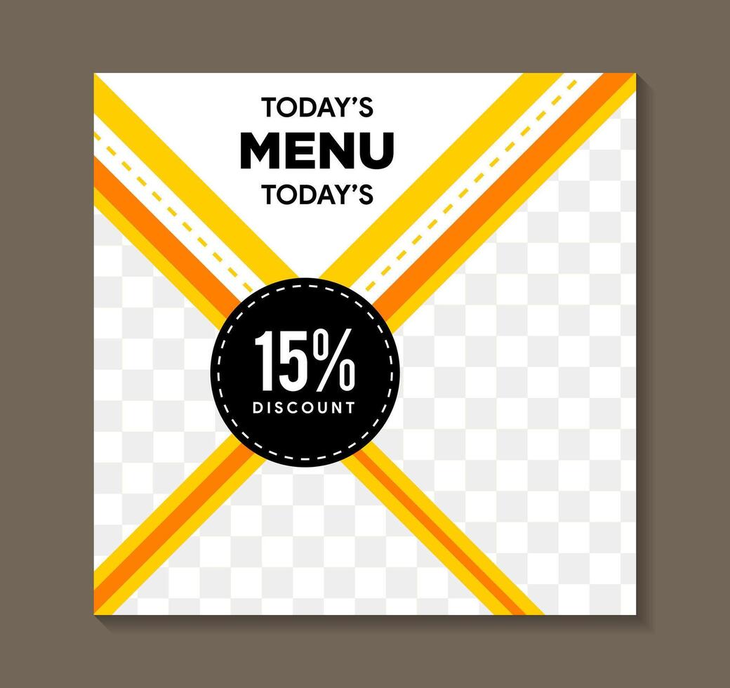 Menu template with discount vector