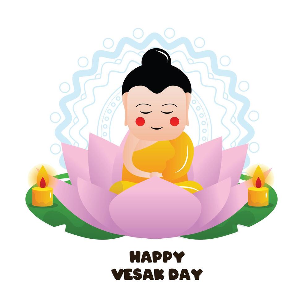 happy vesak day illustration vector