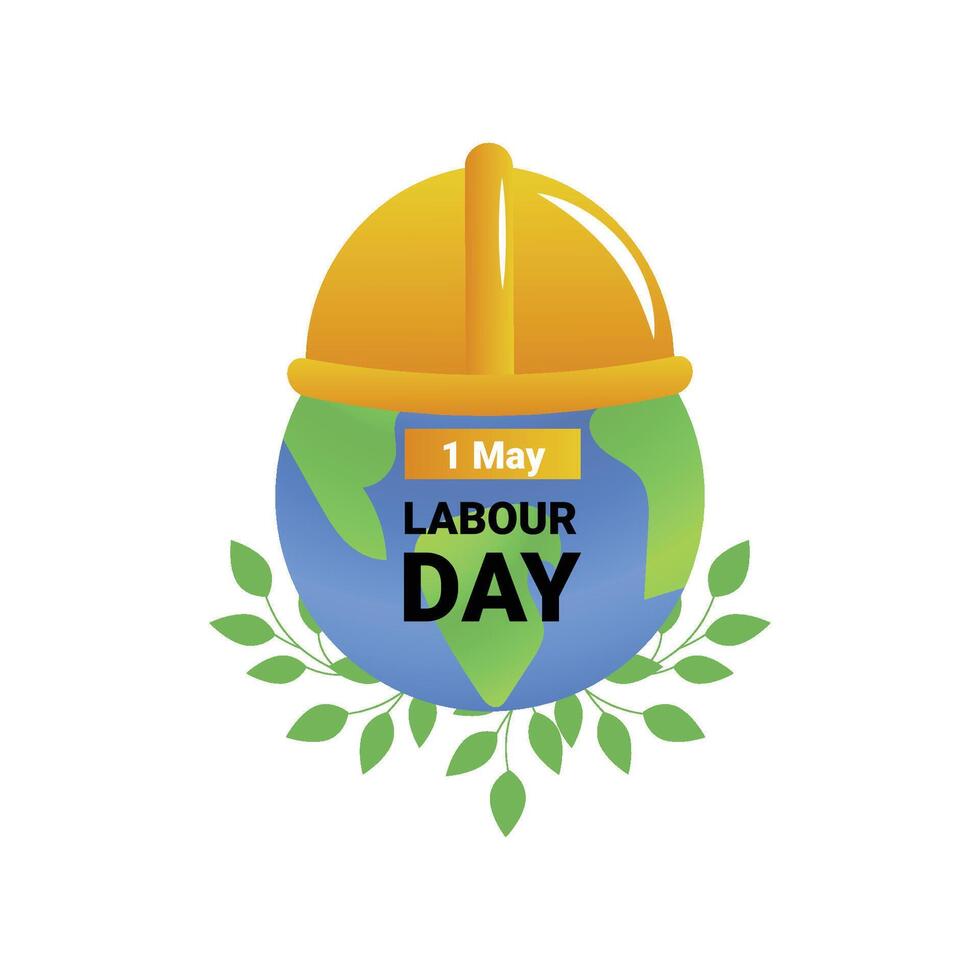 Labour day illustration with helmet vector