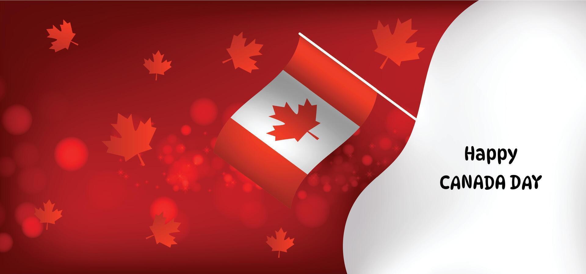 canada day hat with flag gradient banner vector
