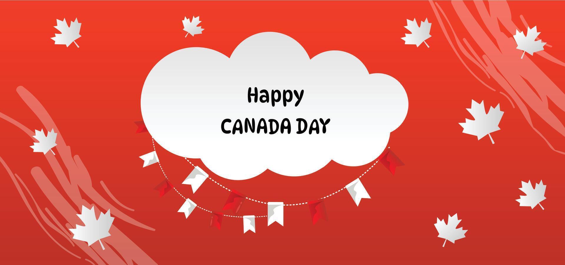 canada day hat with flag backdrop vector