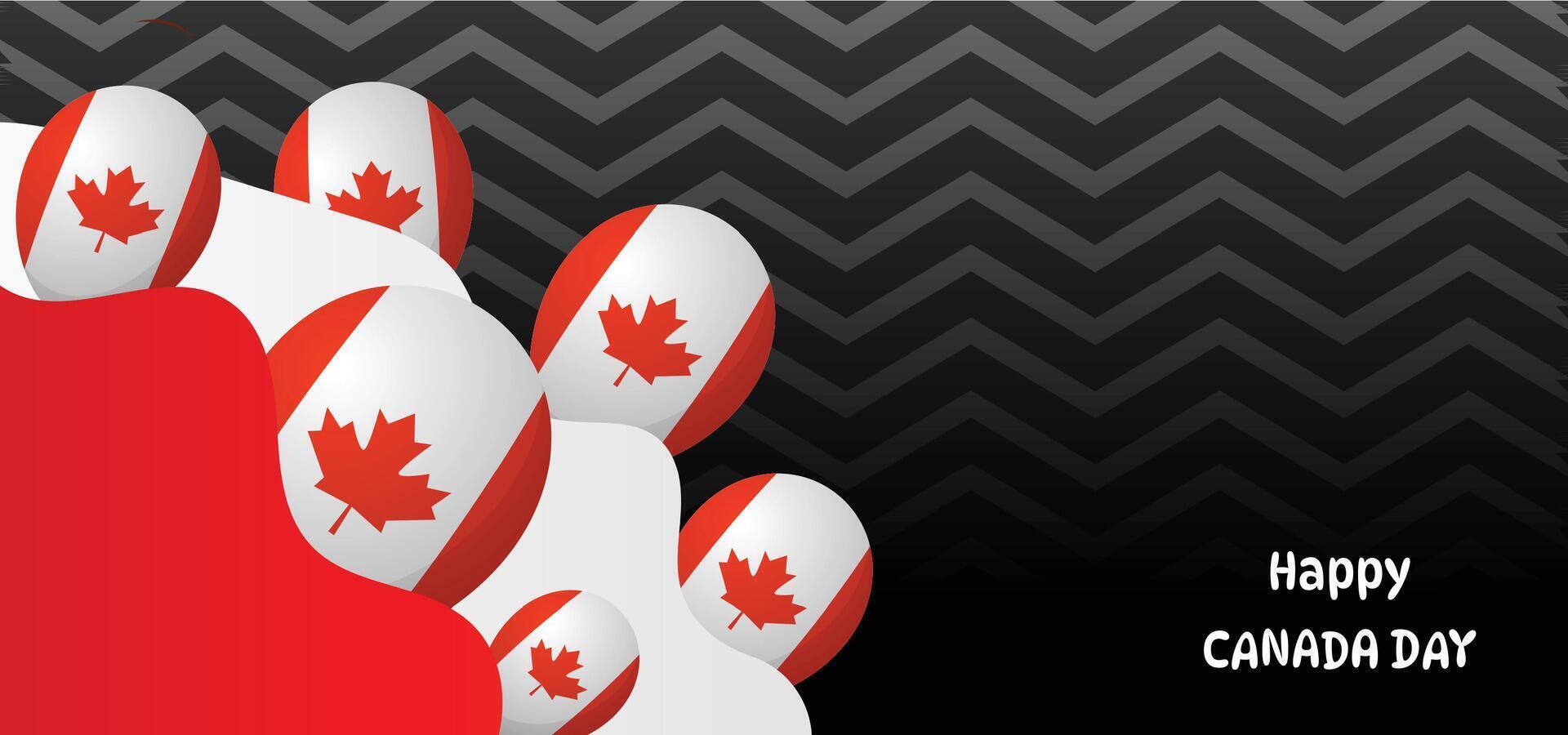 canada day hat with flag black background vector