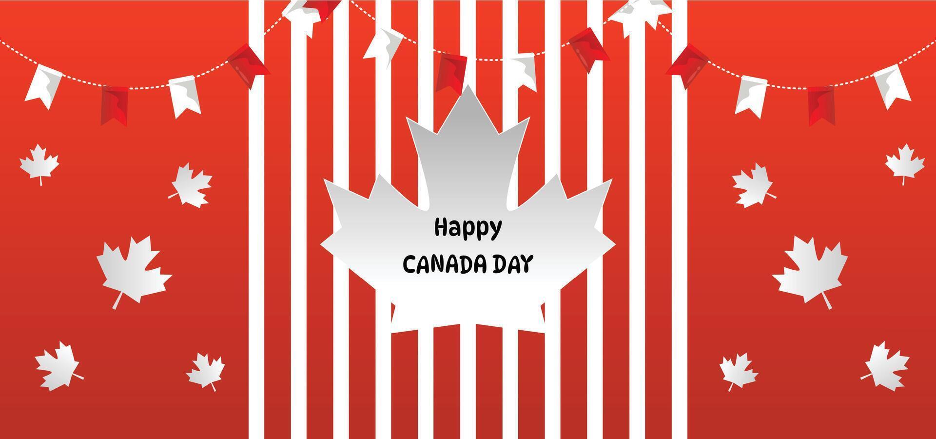 canada day hat with flag background vector