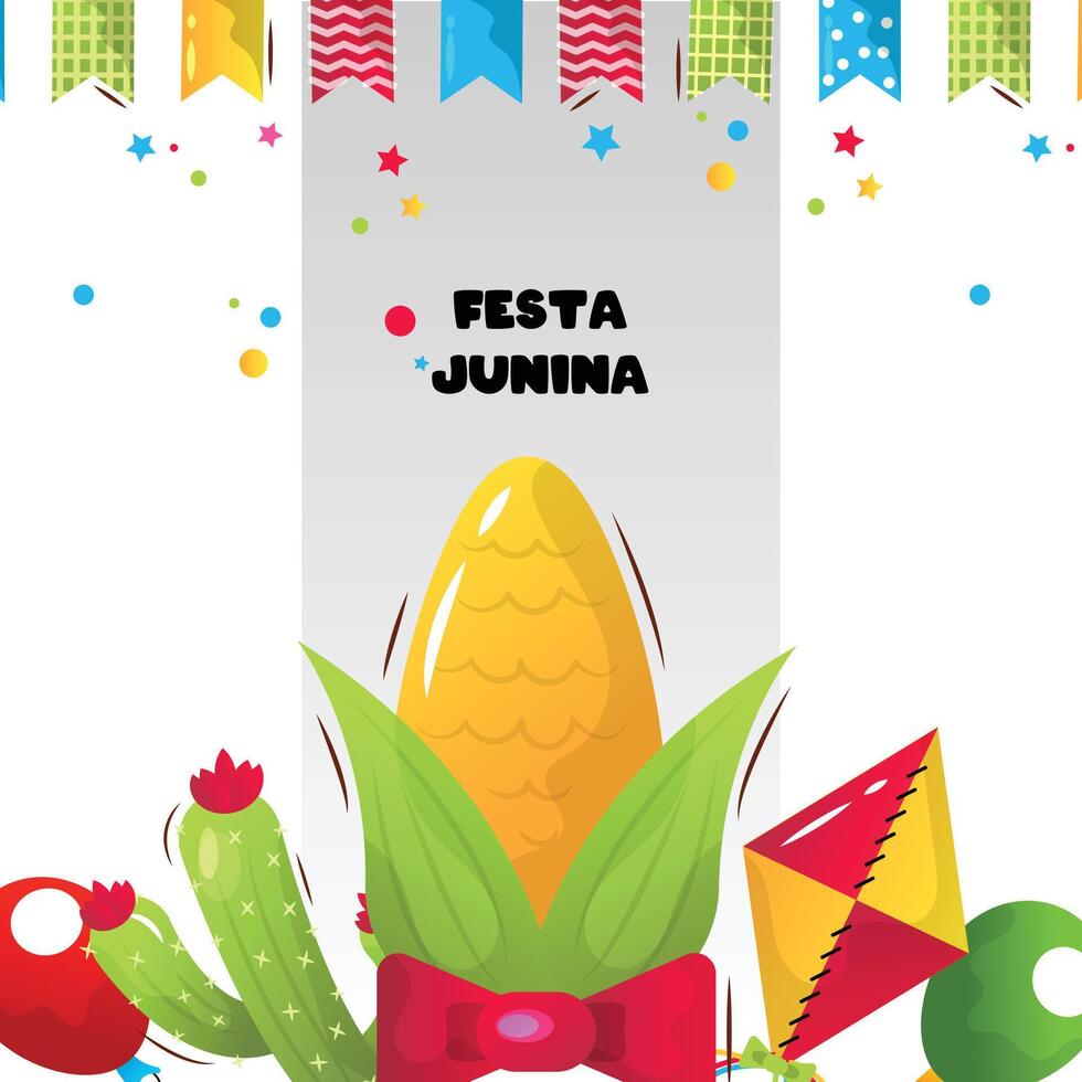 festa junina illustration with corn vector