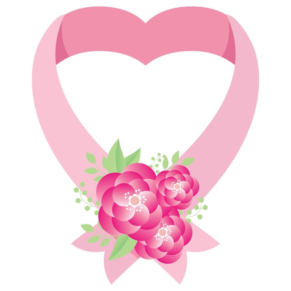 breast cancer pink illustration heart vector
