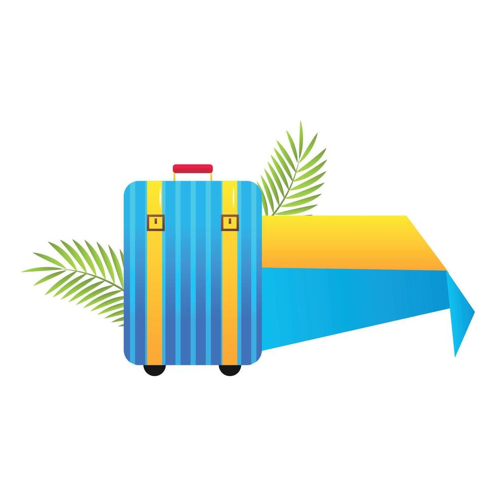 world tourism day illustration with suitcase vector