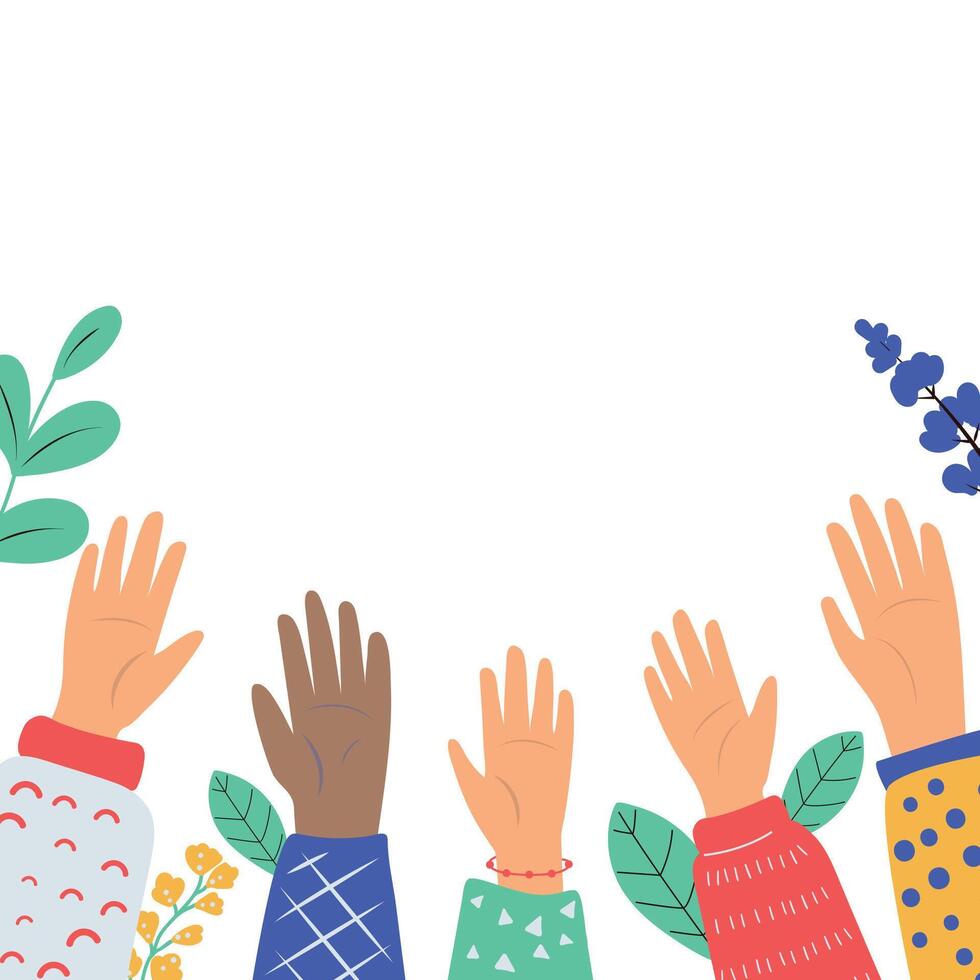 hand up illustration frame vector