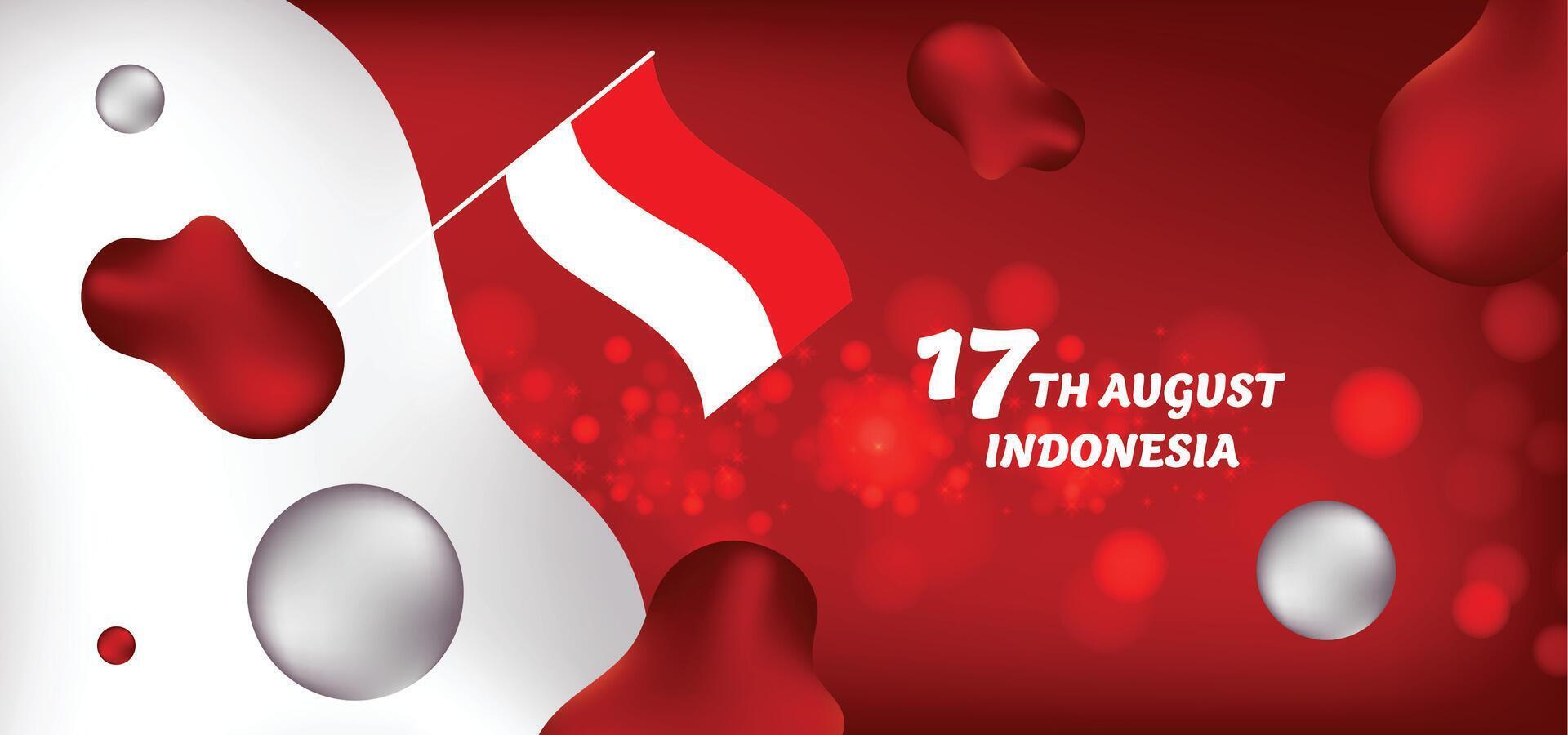 17 august indonesia shiny background vector