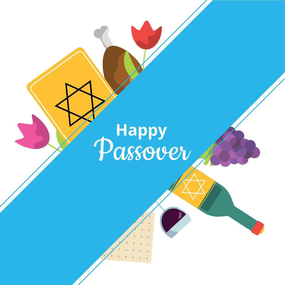 Happy Passover Jewish holiday banner design vector