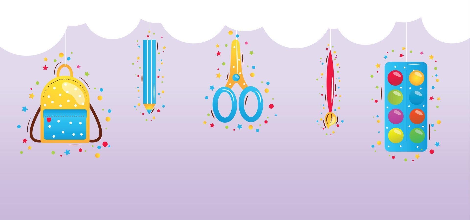 back to school garland vector
